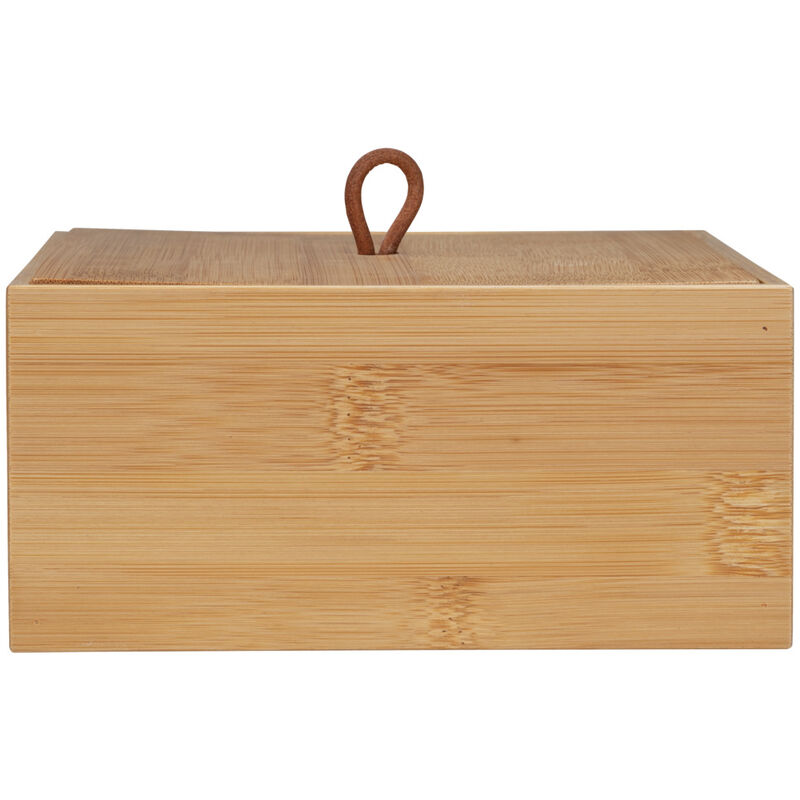 Image of Scatola per il bagno Allegre m con coperchio, realizzata in bambù e rattan, colore marrone, bambù naturale, rattan naturale - Wenko