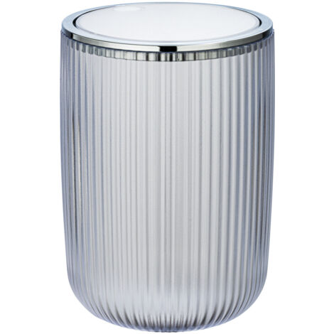 WENKO Schwingdeckeleimer Agropoli S Transparent, Kosmetikeimer mit Schwingdeckel, 2 l, Transparent, Kunststoff transparent