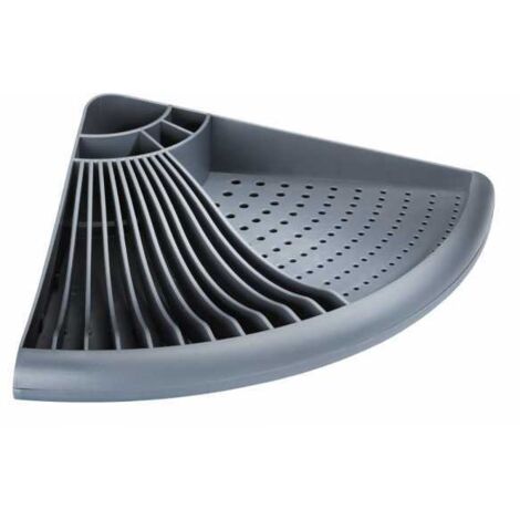 WENKO Scivolo per stoviglie in plastica, Scivolo angolare salvaspazio, Plastica, 50x9x35 cm, Grigio
