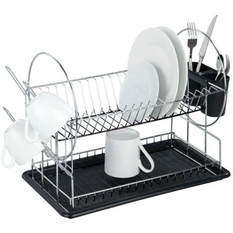 Wenko Scolapiatti Premium Duo , Metallo cromato, 52 x 36 x 24 cm, Argento lucido