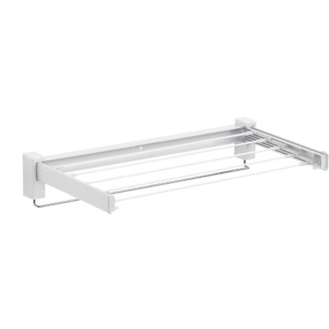 Wenko – Sèche-linge mural pliable 3,5m – Construction en acier inoxydable – Dimensions repliées 70x5x10,5cm – Pour petites salles de bains