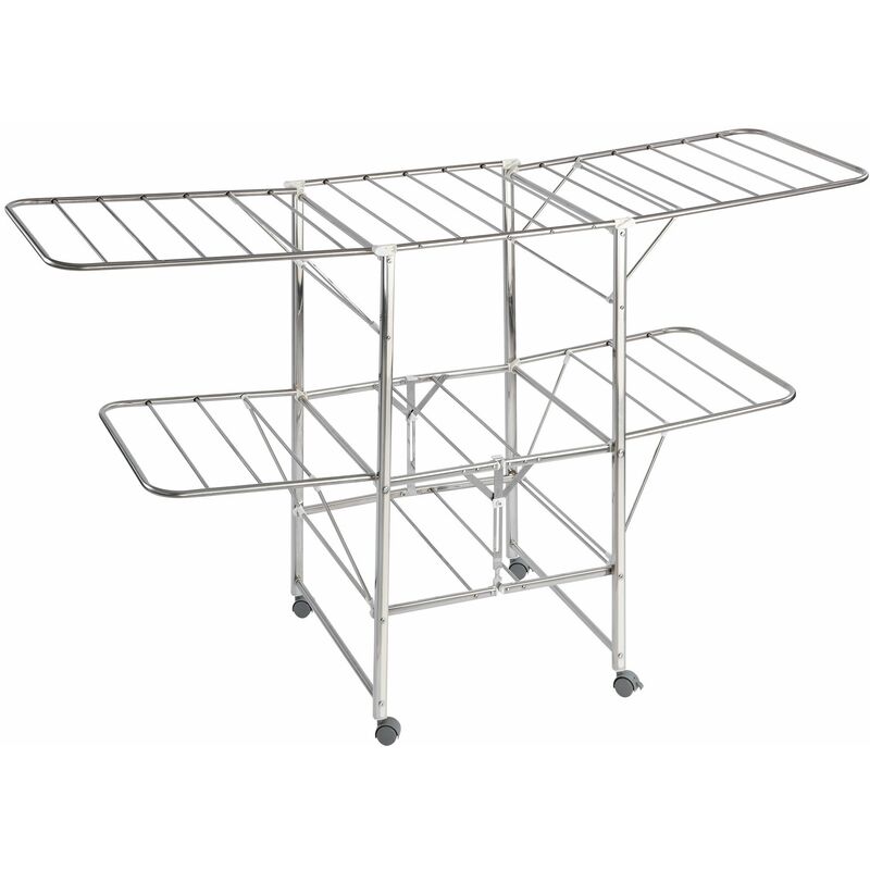 Wenko - Sèche-linge mobile pliant, acier inoxydable