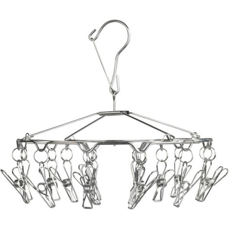 Wenko Séchoir inox pliable 18 pinces acier inoxydable