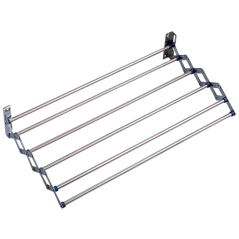 Sèche-linge télescopique Wenko Longueur séchage 3,3 m, Extensible, résistant aux intempéries, Montage Mural, Acier Inoxydable, 70x12.5x11-35cm, inox