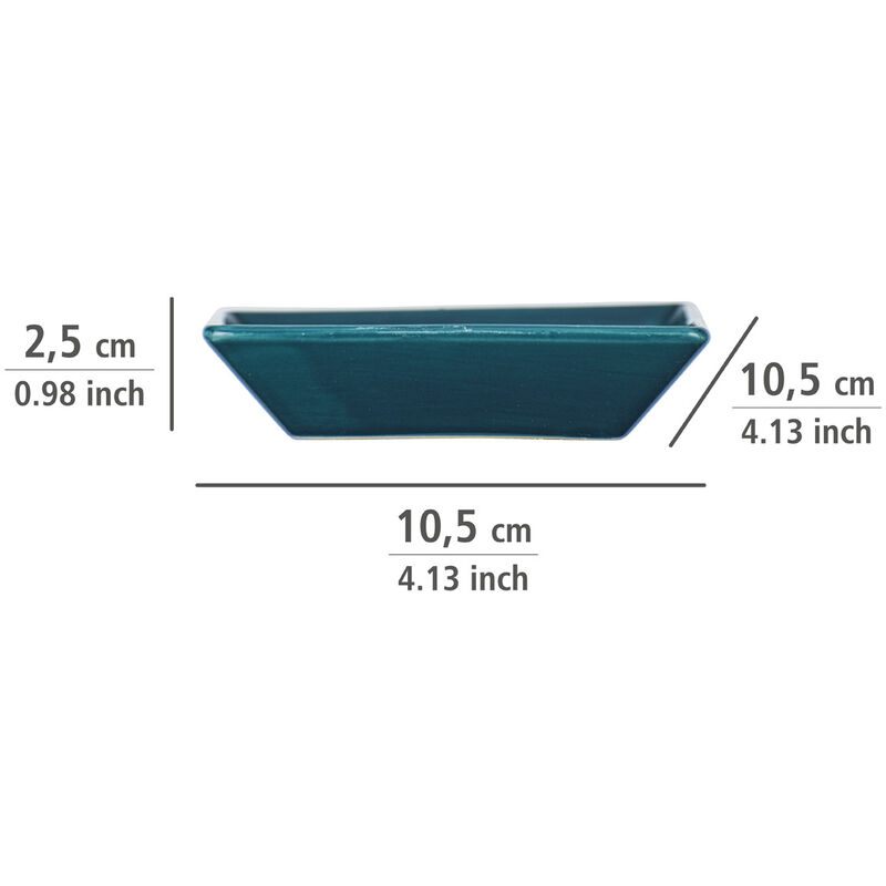 Wenko Seifenablage Cordoba Blau Seifenschale Dunkelblau 10.5 x 10.5 x 2.5 cm Keramik