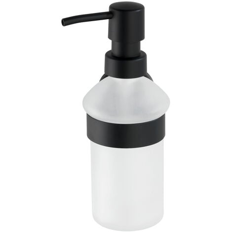 WENKO Seifenspender Bosio Edelstahl Black matt, rostfrei, ca. 200 ml, Schwarz, Edelstahl rostfrei matt