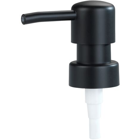 WENKO Seifenspender Ersatzpumpkopf, Rund, Kunststoff (ABS), 6,7x18x3,4cm, schwarz
