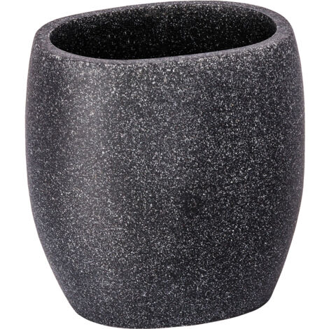 WENKO Set accessoires de salle de bain Puro, 3 pièces, Brosse WC, distributeur de savon liquide et porte brosse à dents, polyrésine de haute qualité, anthracite