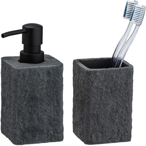 WENKO SGABELLO BAGNO E PORTABIANCHERIA IN PLASTICA NERO