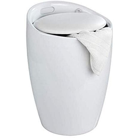 Cesto Per Biancheria Kela Sevilla Con Coperchio Imbottito - Metallo Bianco, 30.5x60.5 Cm - Portabiancheria Elegante - Foto 4