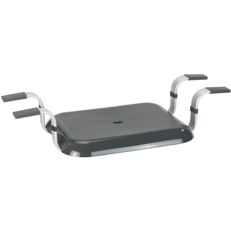 Siège de baignoire Siège à poser sur la baignoire, Secura Premium, Antidérapant, Aluminium - Plastique, 74x15,5x36 cm, gris - Wenko