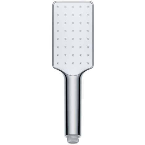 Wenko Soffione doccia Automatic Cleaning Cromo - Doccetta a mano con impugnatura universale con sistema anticalcare autopulente, ABS, 5.8 x 23.5 cm, Argento lucido, multicolore