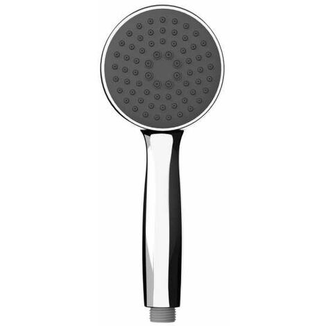 WENKO Soffione doccia Basic con getto d'acqua pioggia, soffione universale con attacco standard 1/2", facile pulizia del calcare, Plastica cromata di alta qualità, ø10 cm, grigio