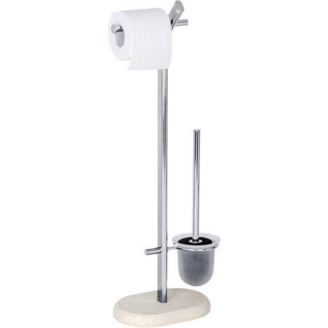 WENKO Stand Toilettenbürstenhalter WC Garnitur Bürste Toilettenpapierhalter Puro