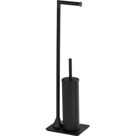 WENKO Stand WC-Garnitur Hella, Schwarz, Stahl schwarz - schwarz