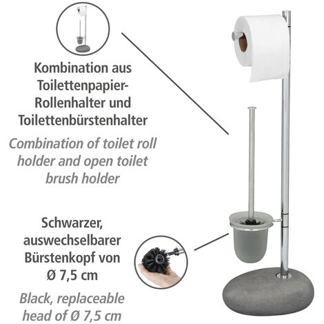 WENKO, Stand WC-Garnitur Pebble Stone Grey