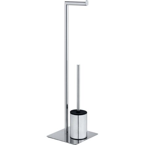 Wenko Stand WC-Garnitur Serrenti chrom Stahl Bürstengarnitur Toilettenbürste
