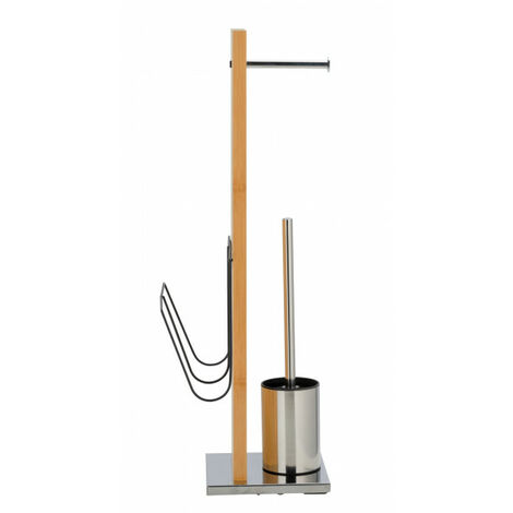 WENKO Stand WC-Garnitur und Zeitungshalter Portofino Bambus, integrierter Toilettenpapierhalter und-"15444145"