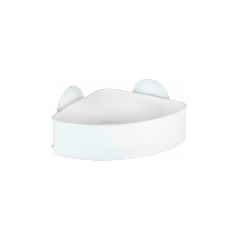 wenko - etagère d'angle douche osimo, étagère angle salle de bain, fixation sans perçage static-loc®, plastique, 14x9,5x17,5 cm, blanc - blanc