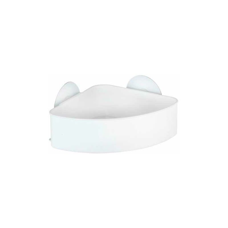 Wenko - Mensola angolare per doccia Osimo, mensola angolare per bagno, fissaggio senza foratura Static-Loc®, Plastica, 14x9,5x17,5 cm, Bianco