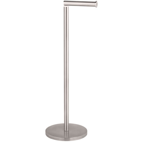 WENKO Support papier toilette 2en1, Porte Papier toilette et Dérouleur Papier toilette, Acier Inox, 21x55x17 cm, mat