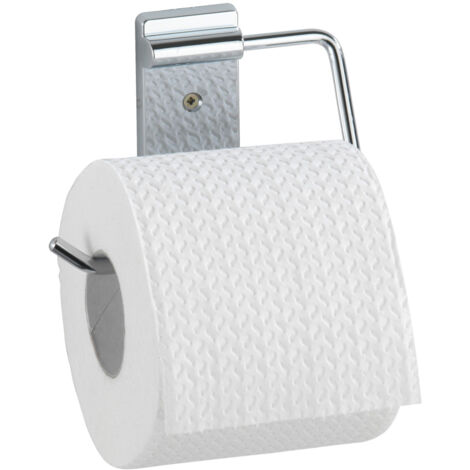 WENKO Support papier toilette mural, porte papier toilette ouvert, Basic, Acier Inox, 12,5x10,5x1,5cm, Brillant