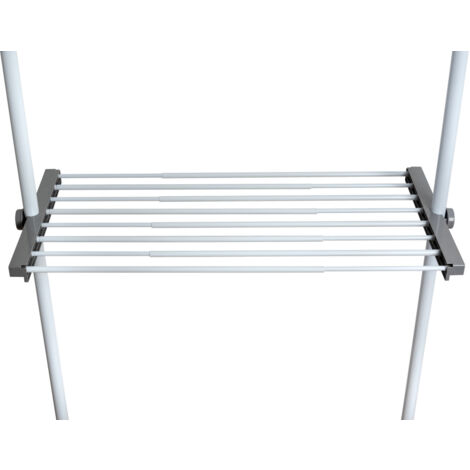 Wenko – Surface de rangement télescopique extensible – Étagère dressing modulable en métal – Dimensions 73-120x42,5x4cm – Blanc