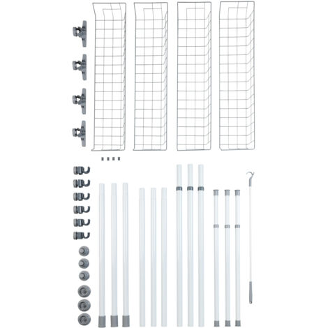 Wenko – Système de dressing télescopique Herkules Duo – 3 barres porte-vêtements réglables – 2 paniers en métal – Dimensions 164-215 x 165-300 x 38 cm