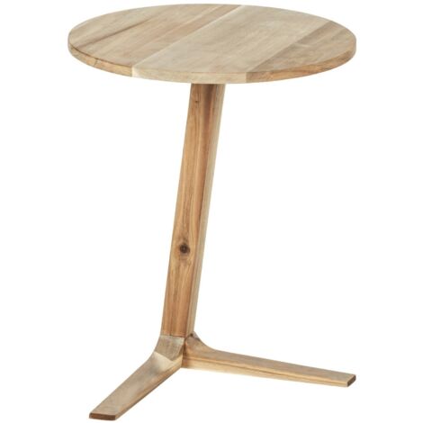Wenko – Table d'appoint en bois d'acacia 40 cm – Design léger et moderne – Idéale pour salon ou chambre – Utilisation intérieure et extérieure