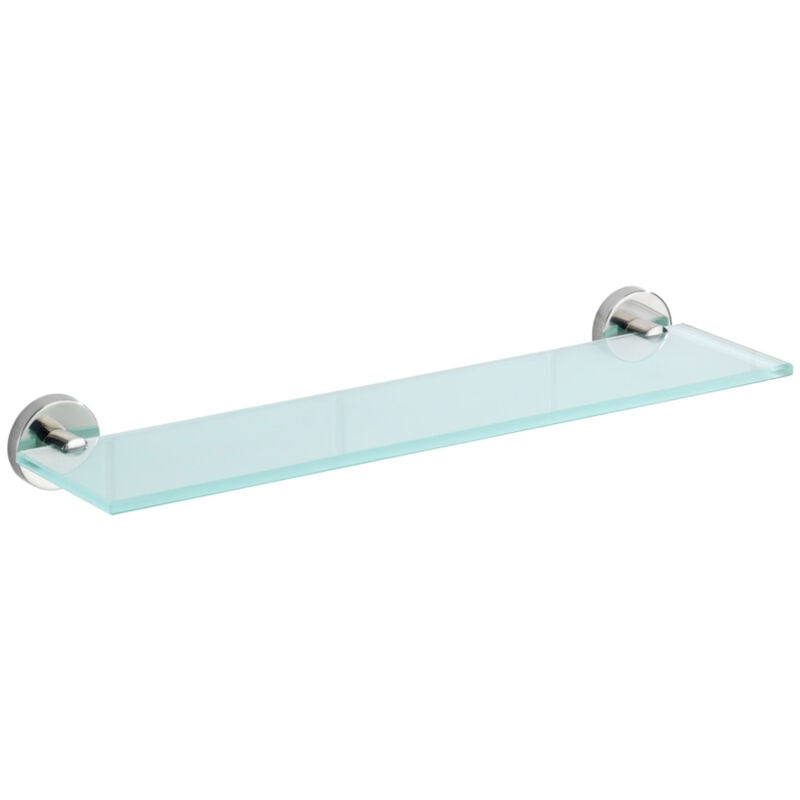 Etagère salle de bain, tablette en verre Bosio Shine, fixation acier inox, 46,5x5,5x13,5 cm, brillant - Wenko