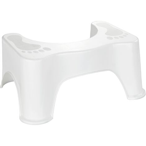 WENKO Tabouret physiologique WC Secura,Tabouret pour wc, Plastique, 48x20,5x33,5 cm, Blanc