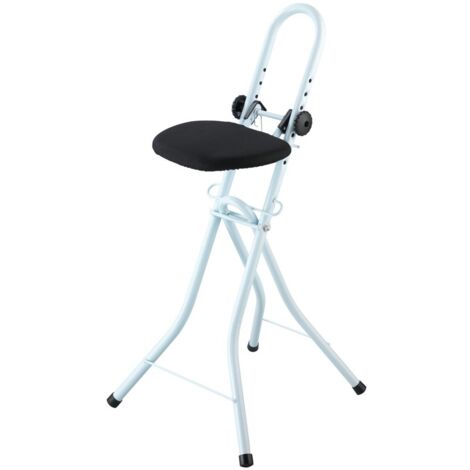 Wenko Tabouret Régulable Blanc pour Repassage Confortable