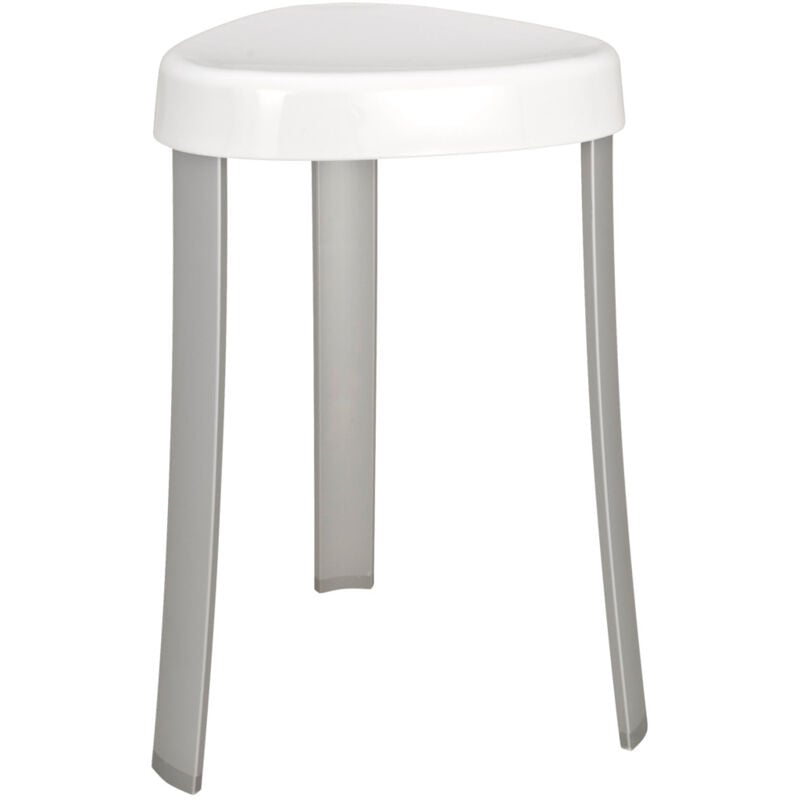 Tabouret Wenko Corrente blanc 38 x 45 cm jusqu'à 120 kg tabouret salle de bain design aluminium et plastique 100% rostfrei idéal comme chaise de