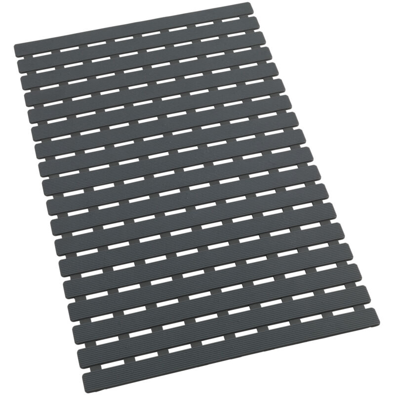 Tapis de baignoire Arinos, tapis de bain antidérapant à ventouses, plastique, 63x40 cm, gris - Wenko
