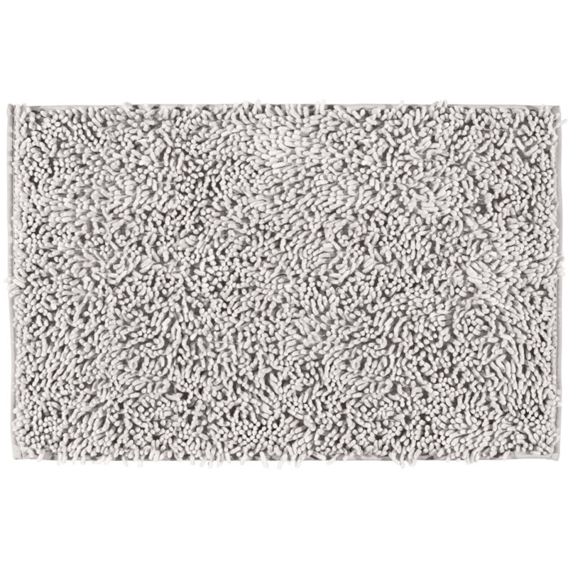 Wenko - Tapis de bain Chenille, tapis salle de bain, 30 mm d'épaisseur, polyester, 50x80 cm, gris clair
