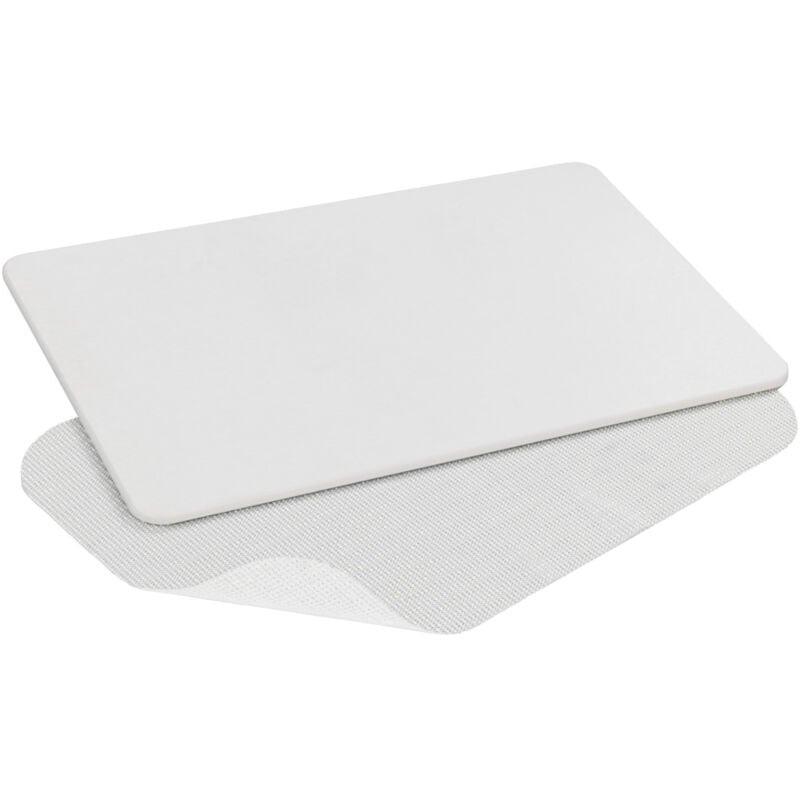 Wenko - Tapis de Bain antidérapant en terre de diatomée Séchage rapide, Fort pouvoir absorbant, Papier émeri inclus, 100% diatomite, 60x39 cm, Blanc