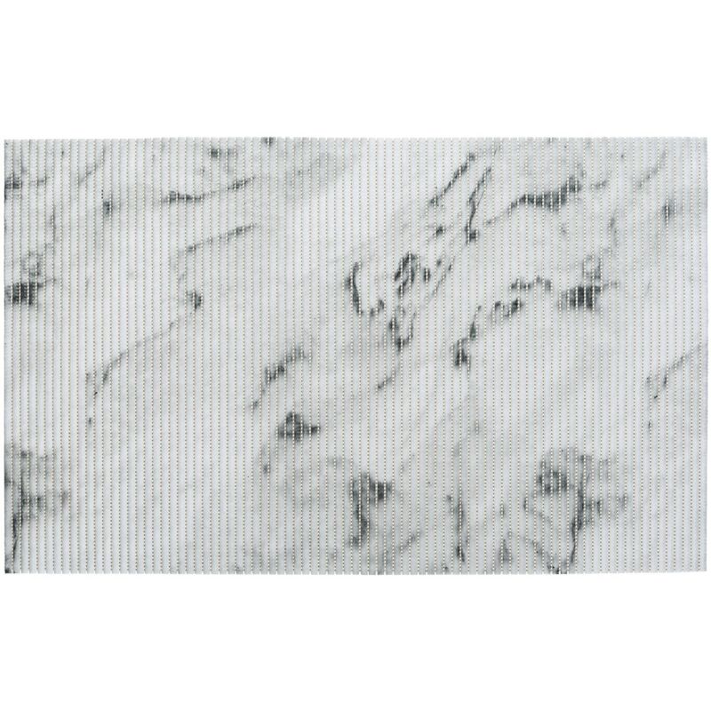 Wenko - Tapis de bain en mousse Marmor, tapis salle de bain antidérapant effet marbre, Plastique, 50x80 cm, Gris