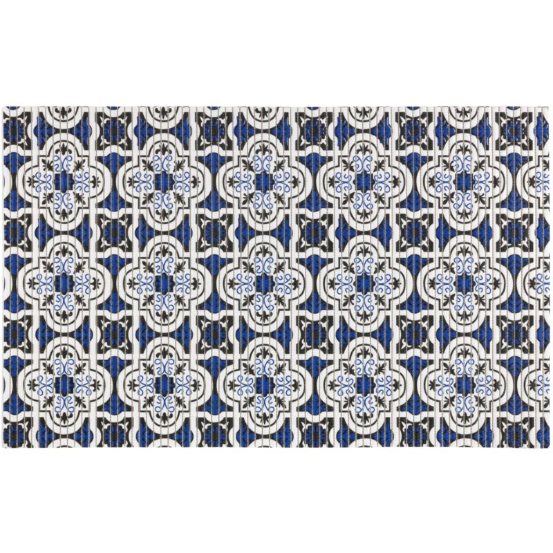 Wenko - Tapis de bain en mousse Murcia, tapis salle de bain antidérapant effet carreau de ciment, Plastique, 50x80 cm, multicolore