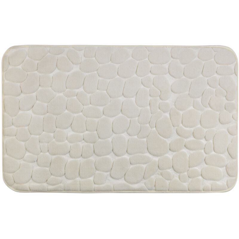 Tapis de bain Mémoire de forme Pebbles, Tapis salle de bain antidérapant, polyester, 50x80 cm, beige - Wenko