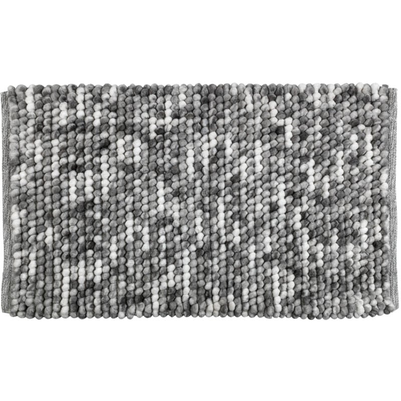 Wenko - Tapis de bain Urdu, Tapis salle de bain anitdérapant, coton mélangé, 60x90 cm, gris