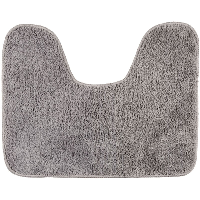 Wenko - Tapis wc gris 40 x 50 cm antidérapant microfibre polyester tapis de bain tapis wc gris tapis wc antidérapant tapis wc microfibre pour salle