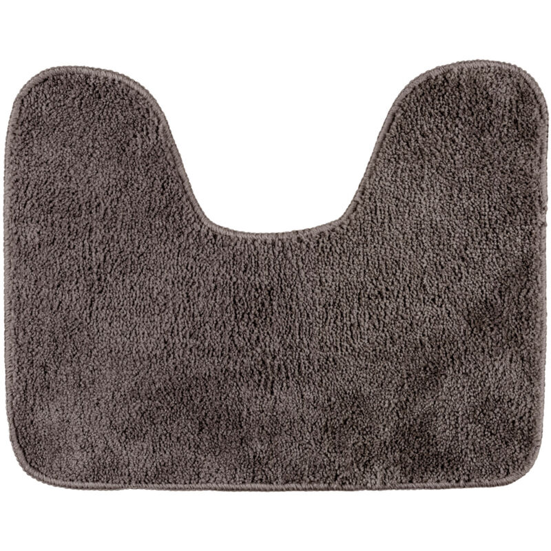 Wenko - Tapis wc Valletta, Tapis contour wc antidérapant, Polyester, 50x40 cm, taupe