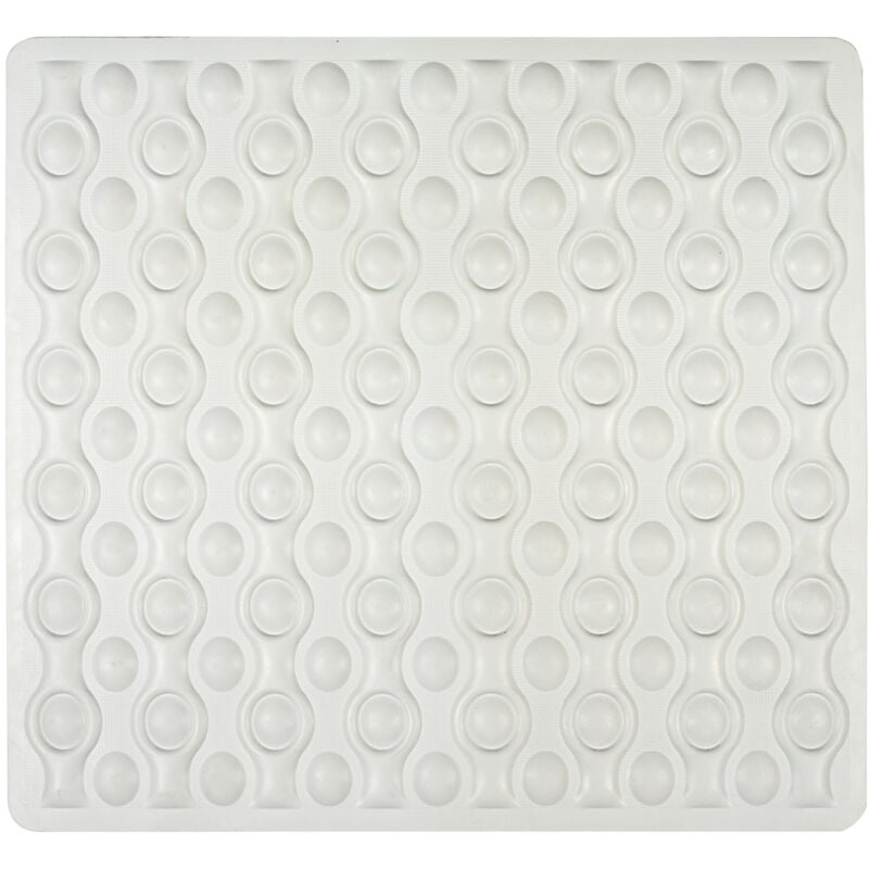 Tapis de douche Rocha, tapis de bain antidérapant, caoutchouc, 54x54 cm, blanc - Wenko