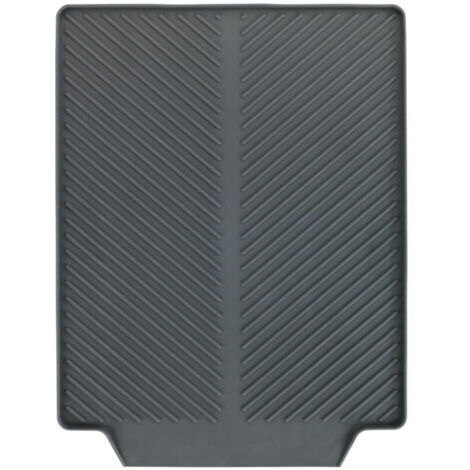 WENKO Tapis égouttoir Vaisselle Linea, tapis vaisselle à poser à côté de l'évier, séchage rapide et sans trace, avec rainure pour l'écoulement de l'eau, Plastique, 40x3x30 cm, gris