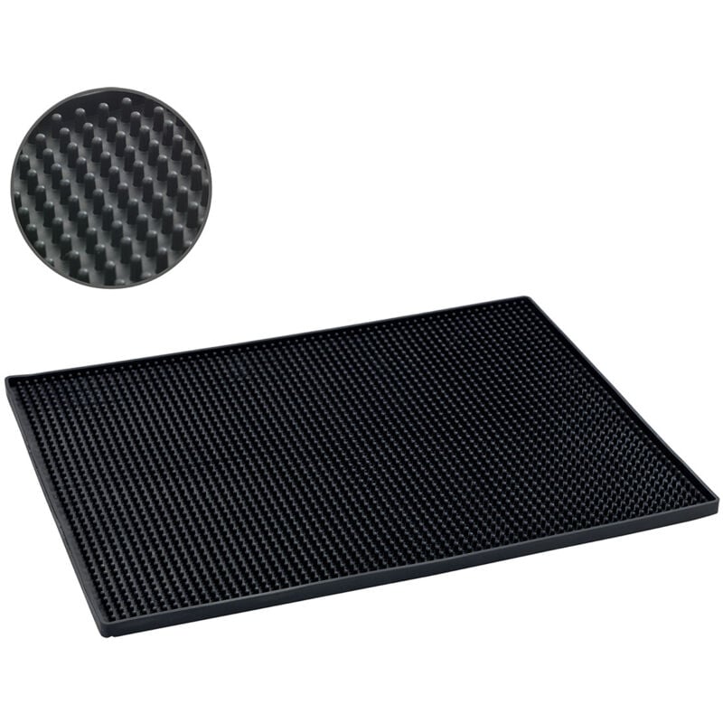 Tapis égouttoir Vaisselle Noir, Tapis de Bar Maxi, Tapis Vaisselle, compatible lave vaisselle, plastique souple, 40x30 cm, noir - Wenko