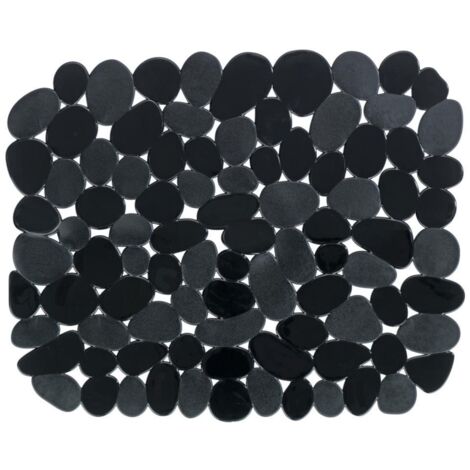 Wenko – Tapis fond d'évier noir 31 x 26 cm – PVC épais avec ventouses – Protège des rayures et facilite le drainage – Design élégant