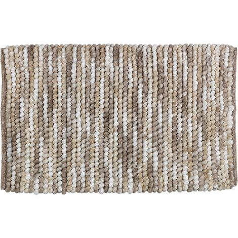 WENKO Tappetino da bagno Urdu, Tappetino antiscivolo per bagno in cotone misto, 60x90 cm, colore taupe