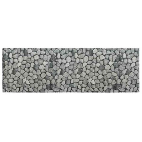 WENKO Tappeto da bagno in schiuma Sassi, tappeto da bagno antiscivolo, Plastica effetto pietra, 65x200 cm, grigio