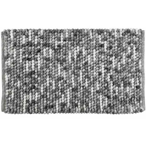 WENKO Tappeto da bagno Urdu, Tappeto da bagno antiscivolo, in cotone misto, 60x90 cm, grigio
