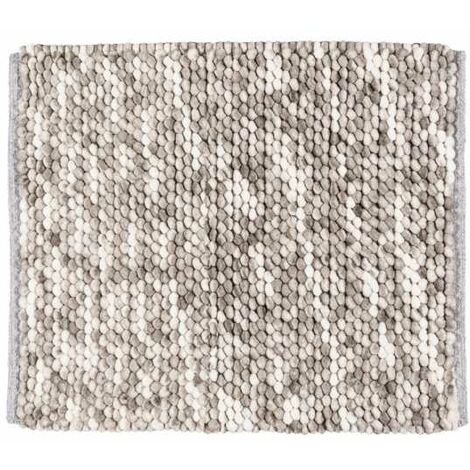 WENKO Tappeto da bagno Urdu taupe, design moderno con effetto mescolato, robusto, completamente anti-pelucchi, assorbe molta umidità, asciugatura rapida, lavabile, antiscivolo, 55 x 65 cm.